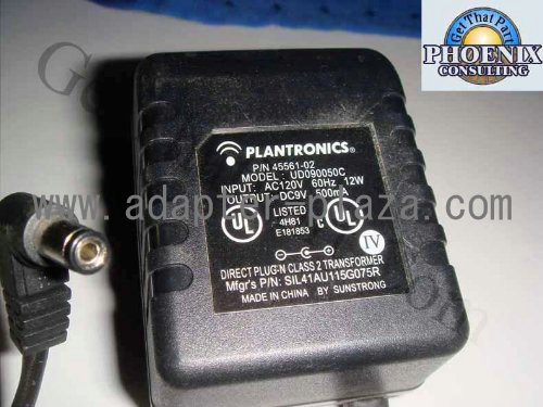 New Plantronics UD090050C 9V DC 500mA AC Power Supply Charger Adapter New Plantronics UD090050C 9V DC 500mA AC Power Supply Charger Adapter